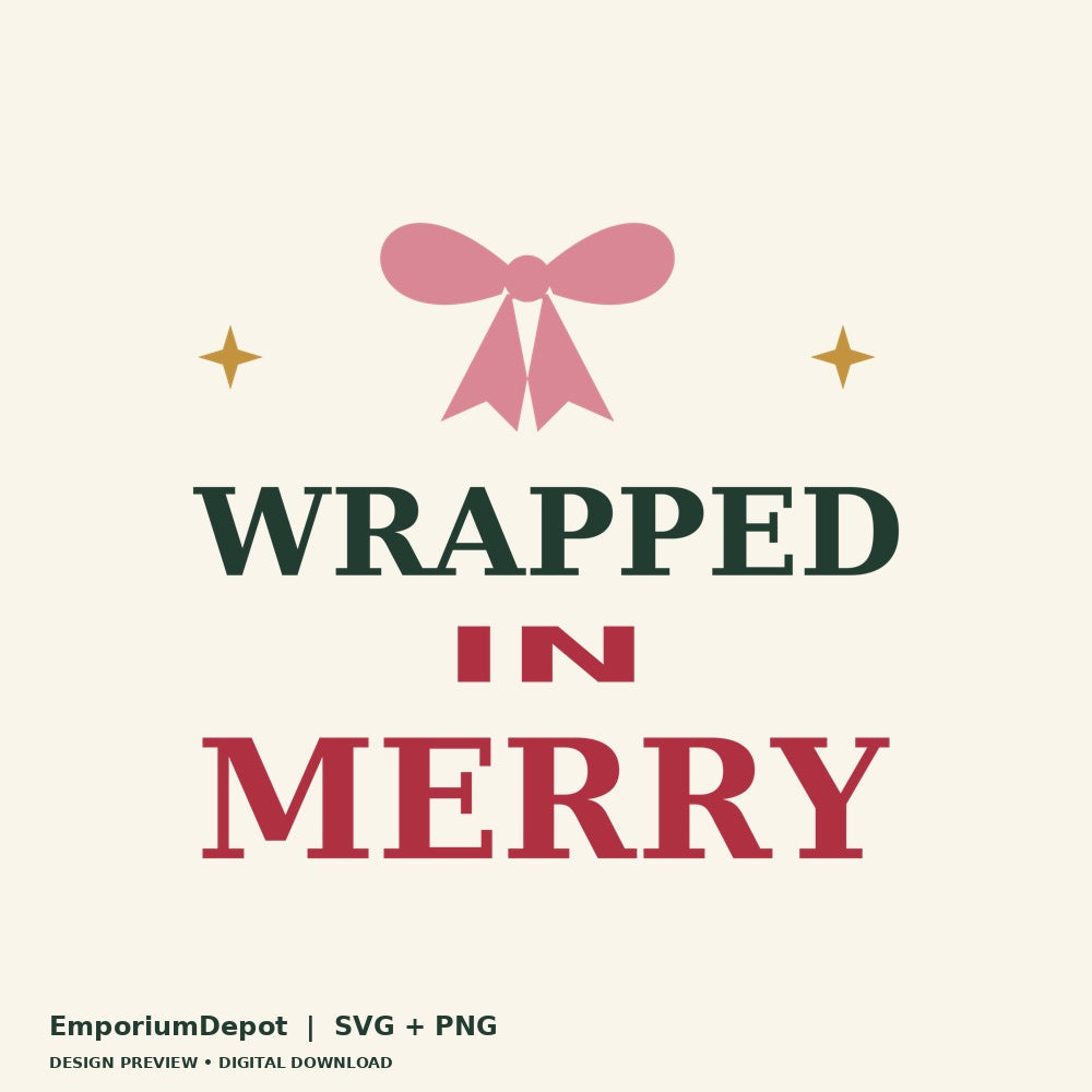 Wrapped in Merry — Christmas SVG preview