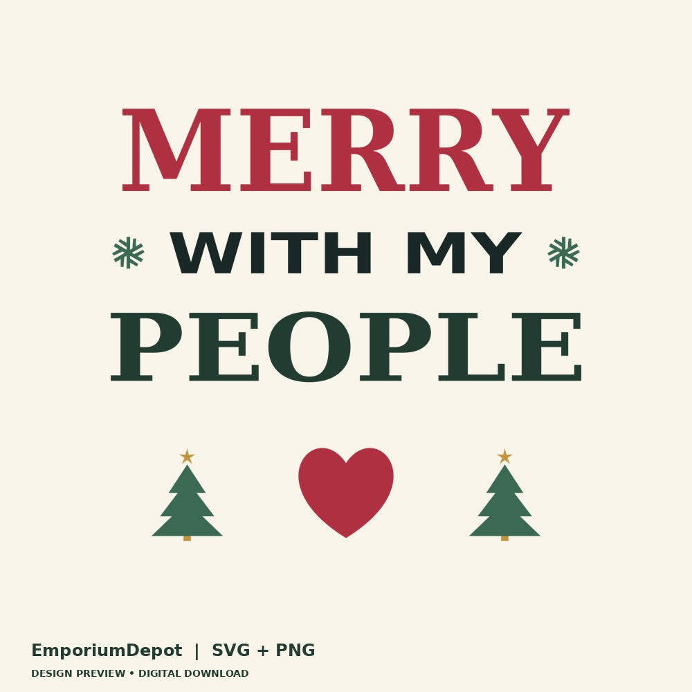 Merry With My People — Christmas SVG preview