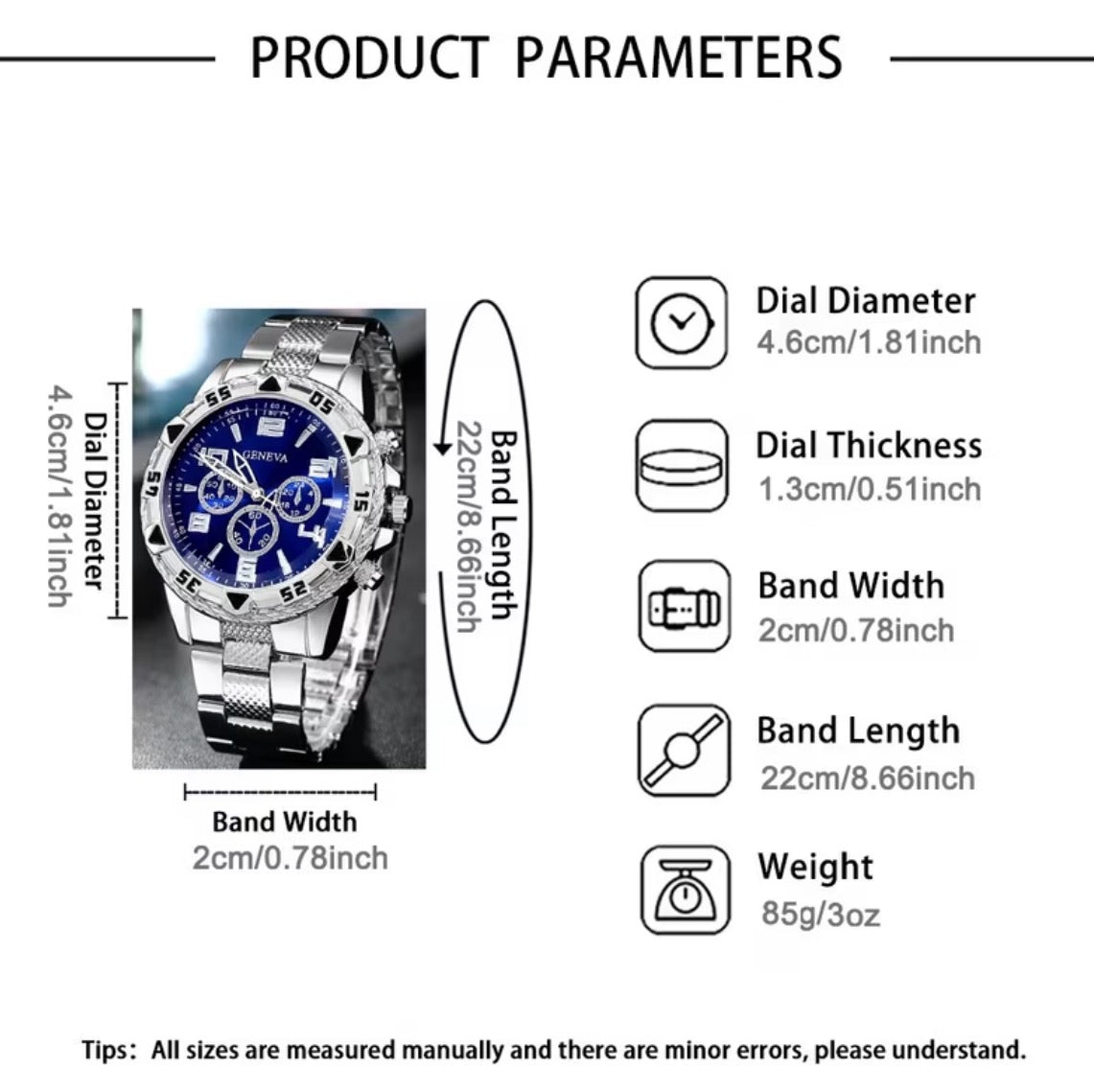 Watch measurements and specifications
